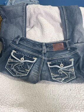 Maurices Distressed Bootcut Jeans – Size 8 (Tagged 3/4 Regular)